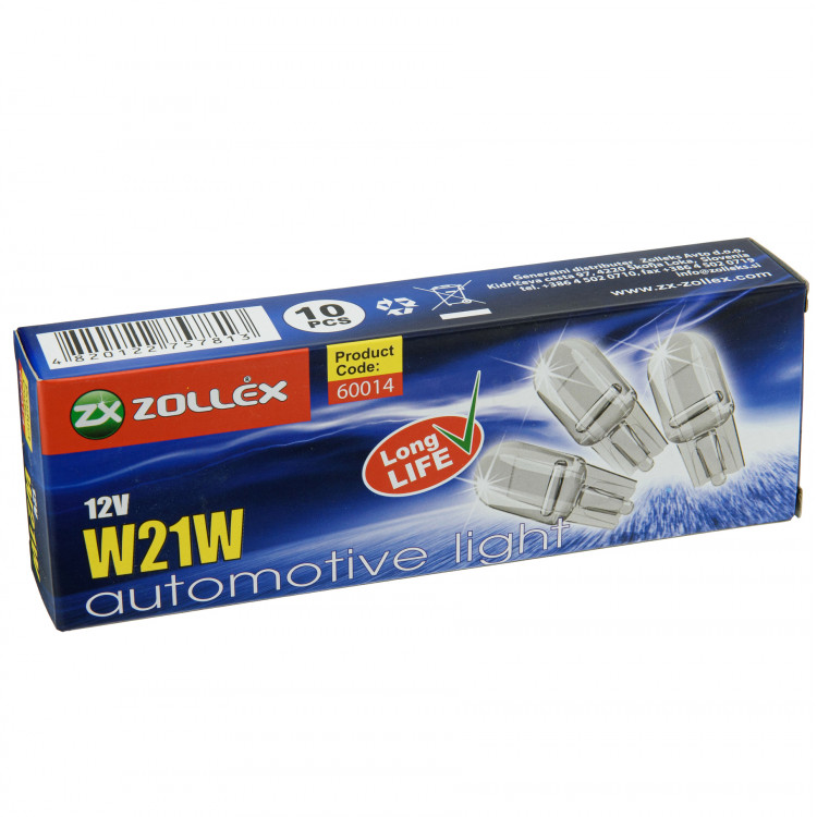 ZOLLEX  Лампа W21W 12V без цоколя  (10шт)