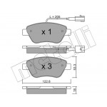 Колодки гальмівні (передні) Citroen Nemo 10-/Peugeot Bipper/Fiat 500/500C 08-/Punto 12- (+датчики)