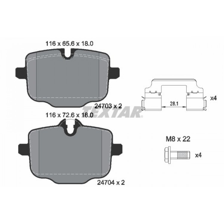 Колодки гальмівні (задні) BMW 5 (F10/F11/F18)/6 (F12/F13) 09- (TRW) Q+